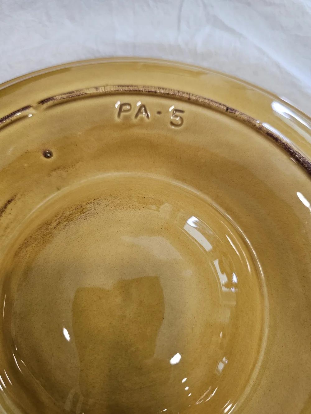 Vintage California Pottery Yellow Serving Plate, 